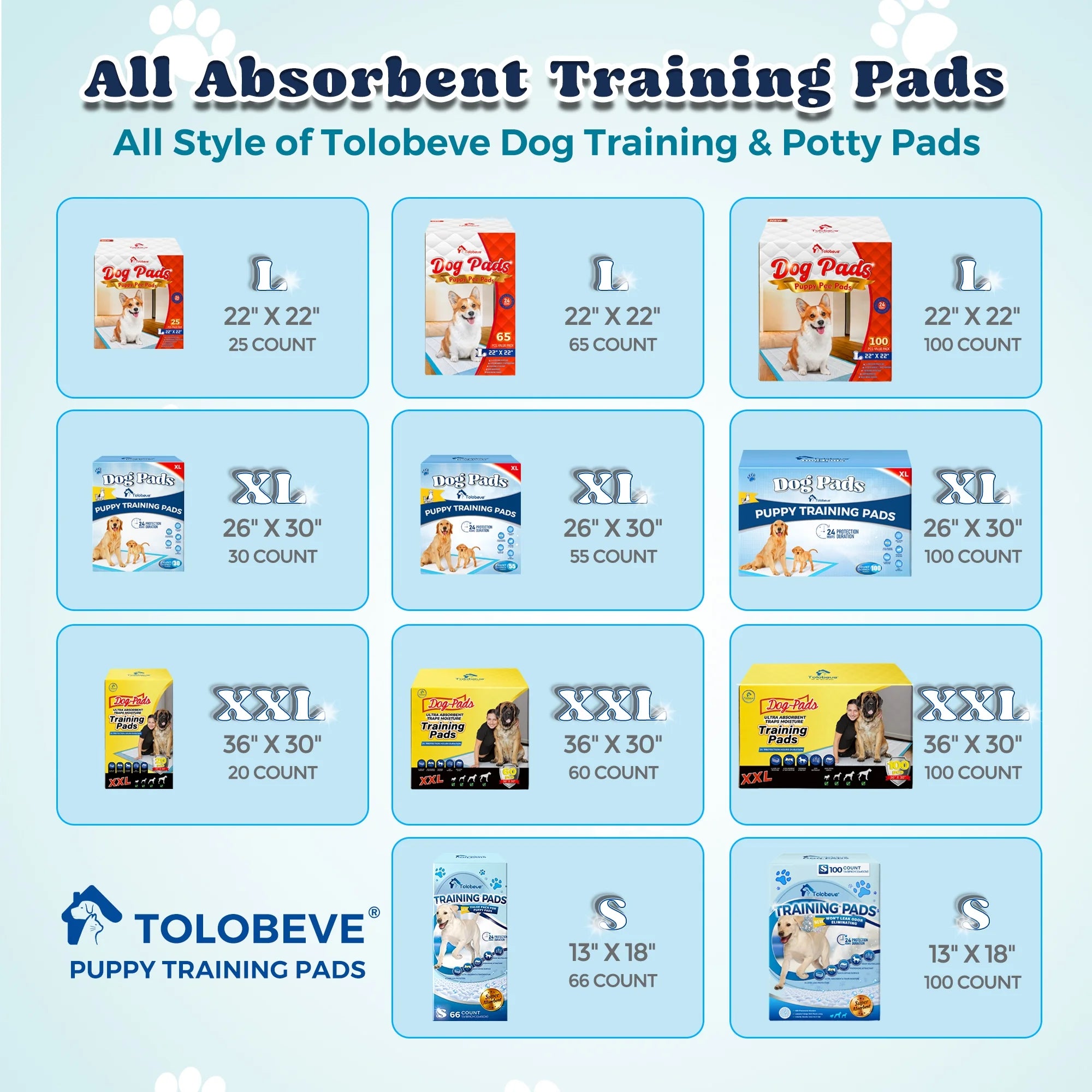 Dog Training Pads, XL, 26 in X 30 In, 100 Count Disposable Dog Pads, Puppy Pee Pads